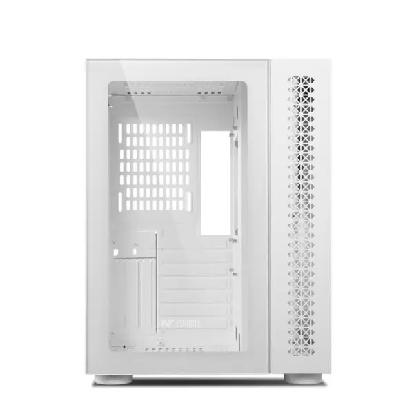 Ant Esports Crystal RGB Mid Tower Cabinet (White) - Techpc7